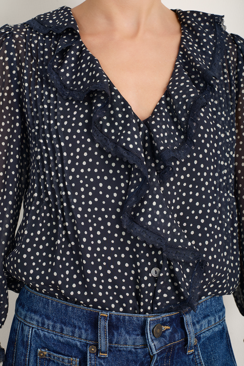 Laurent Silk Blouse - Midnight Spot