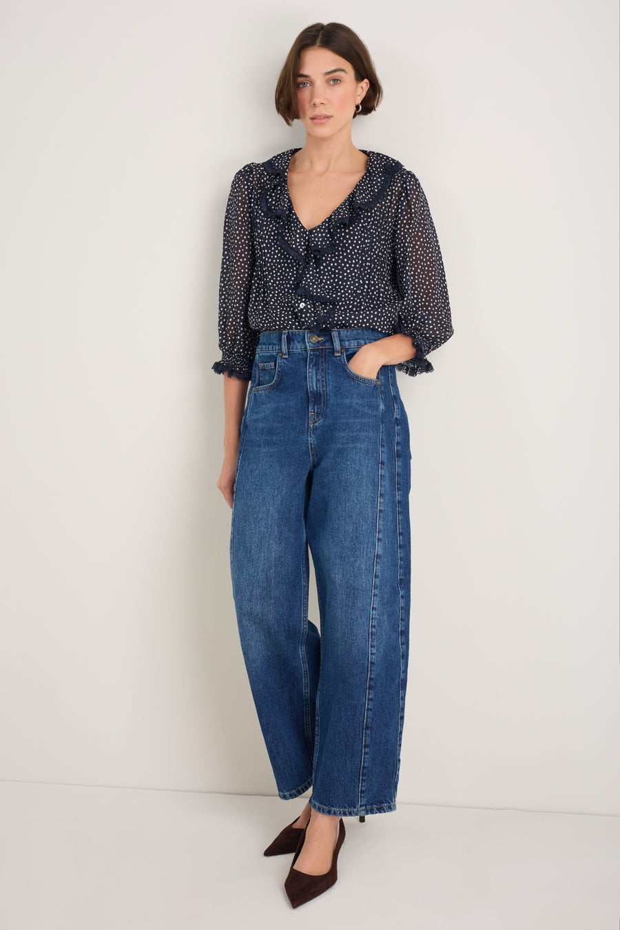 Laurent Silk Blouse - Midnight Spot