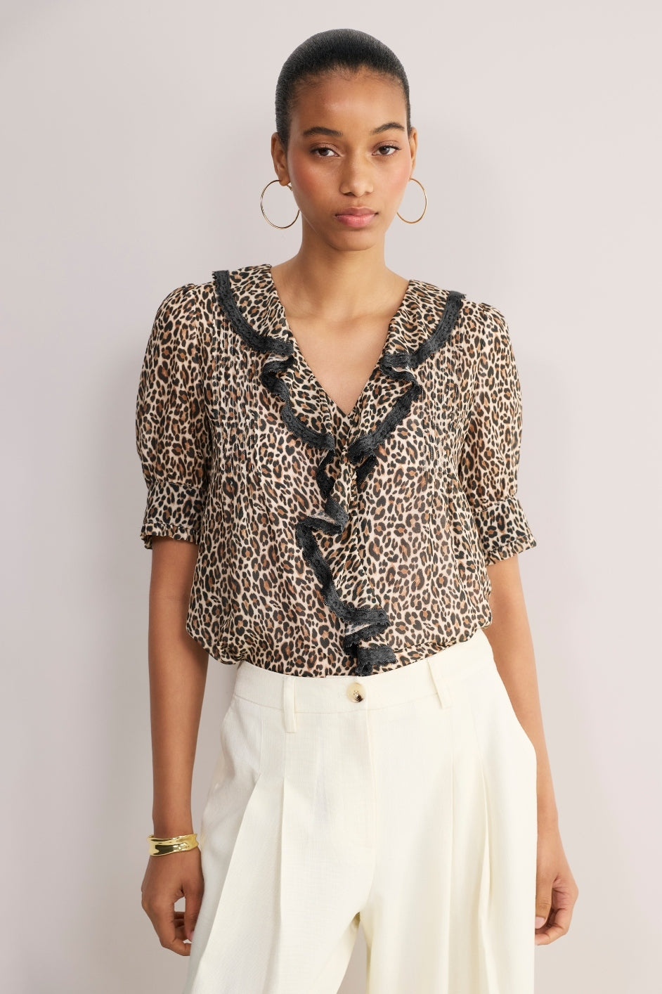 Laurent Silk Blouse - Leopard – WYSE London