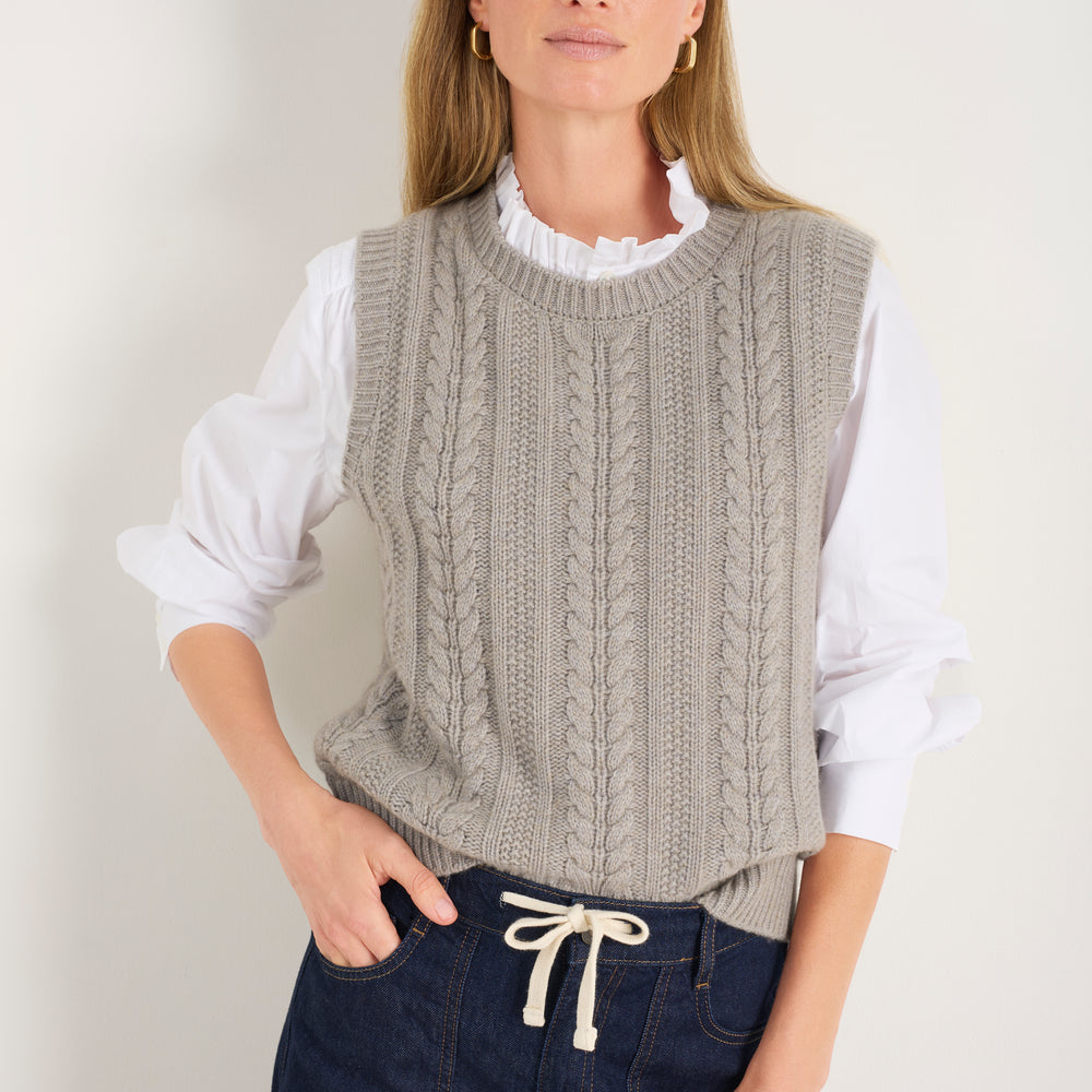 Layla Cable Tank - Taupe