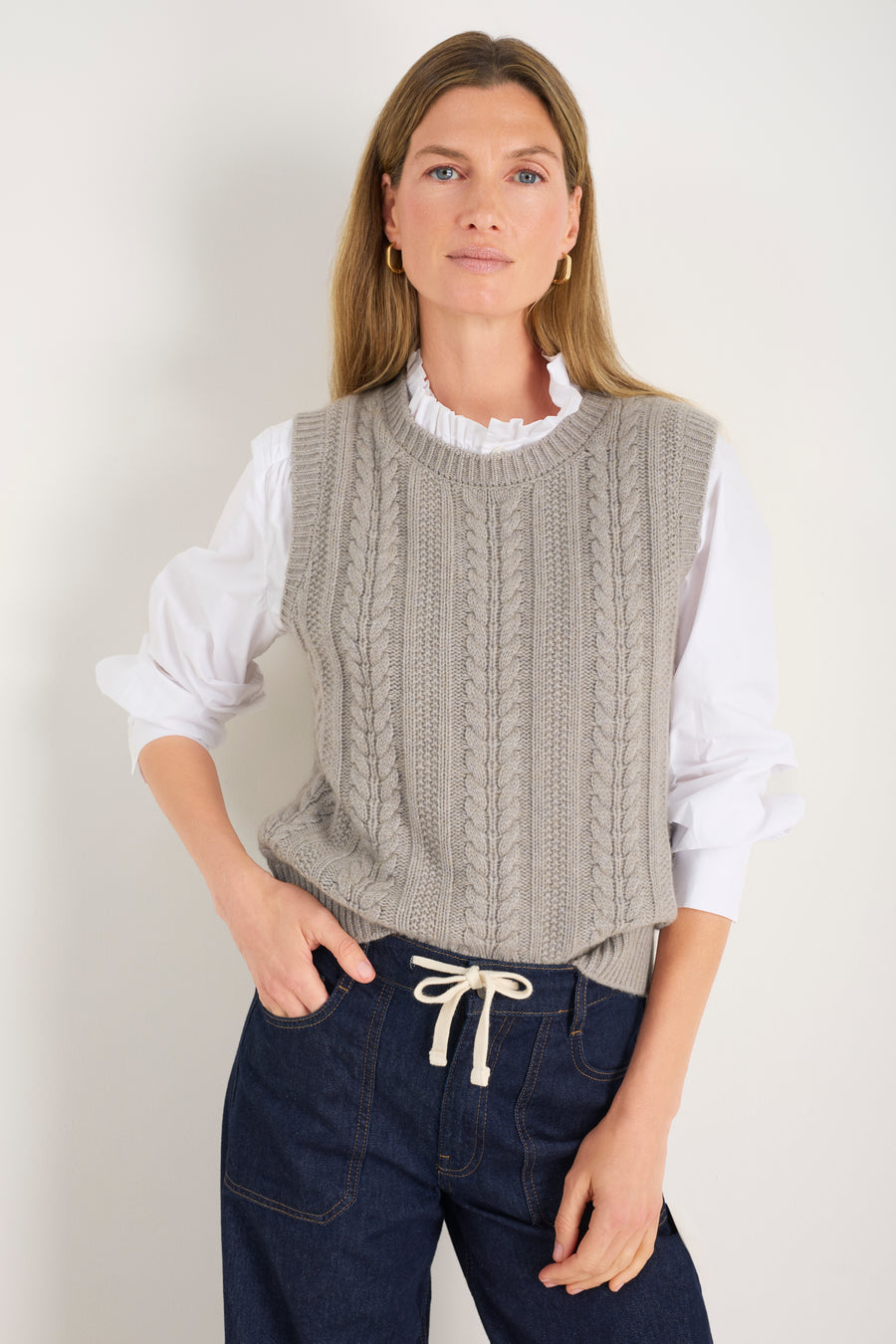 Layla Cable Tank - Taupe