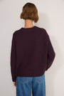 Liana Chunky Crew Neck Jumper - Aubergine