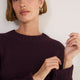 Liana Chunky Crew Neck Jumper - Aubergine