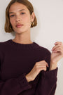 Liana Chunky Crew Neck Jumper - Aubergine
