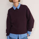 Liana Chunky Crew Neck Jumper - Aubergine