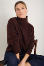 Liana Chunky Funnel Neck Jumper - Espresso