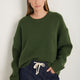 Liana Chunky Crew Neck Jumper - Olive Green