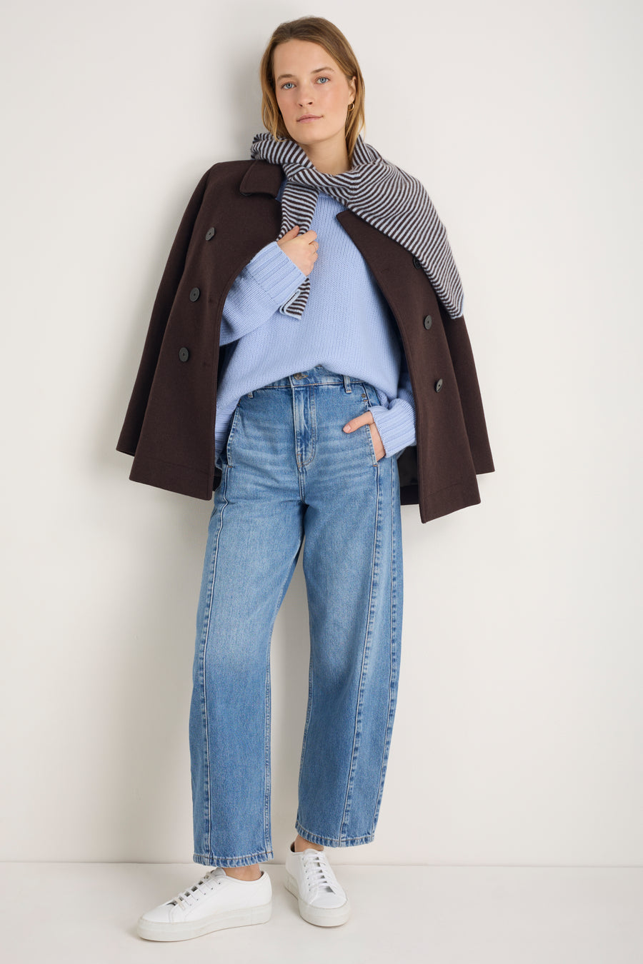 Liana Chunky Crew Neck Jumper - Sky Blue