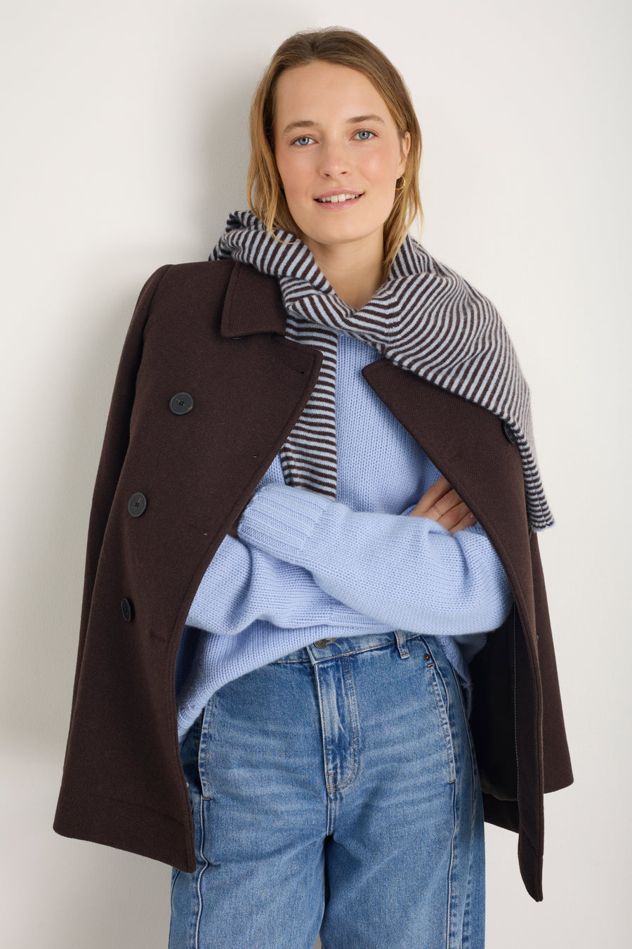 Liana Chunky Crew Neck Jumper - Sky Blue