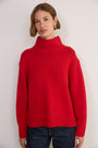 Liana Chunky Funnel Neck Jumper - Cranberry Red
