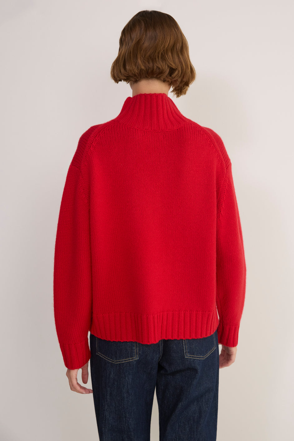 Liana Chunky Funnel Neck Jumper - Cranberry Red