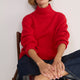 Liana Chunky Funnel Neck Jumper - Cranberry Red