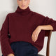 Liana Chunky Funnel Neck Jumper - Deep Fig