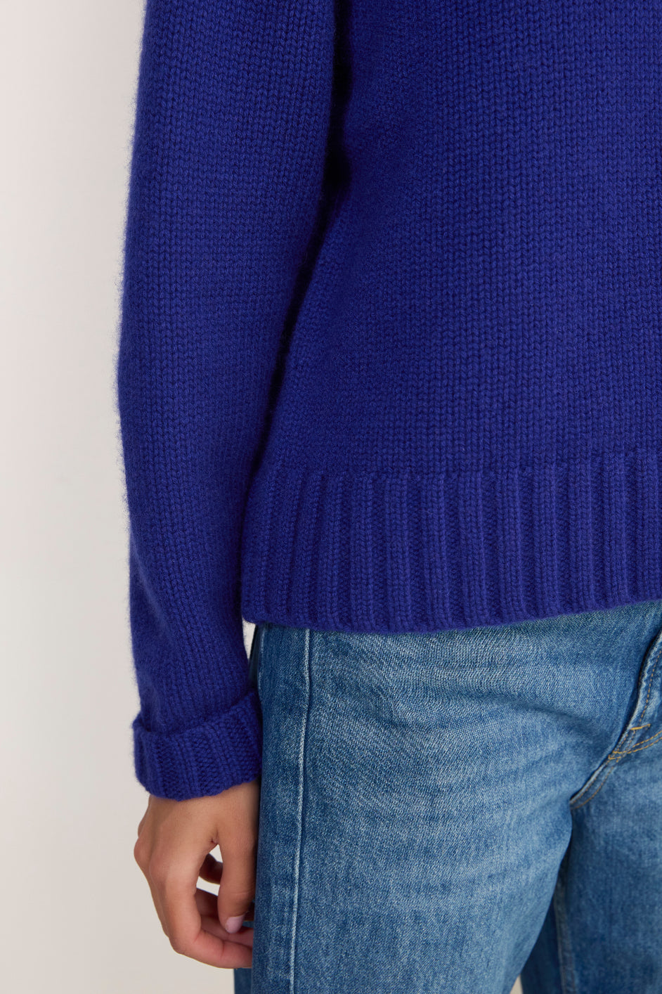 Liana Chunky Funnel Neck Jumper - Maritime Blue