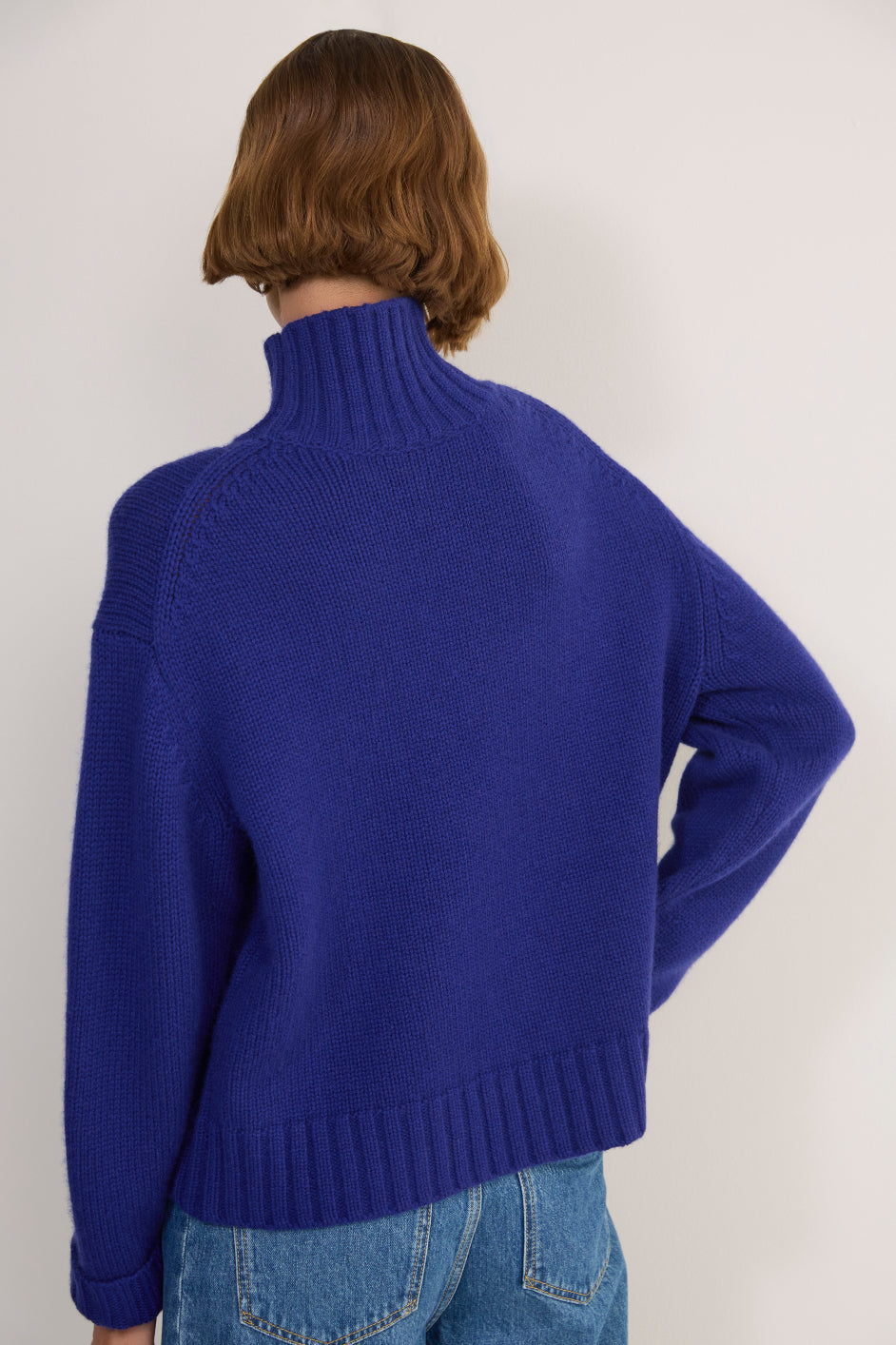 Liana Chunky Funnel Neck Jumper - Maritime Blue