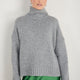 Liana Chunky Funnel Neck Jumper - Mid Grey Melange
