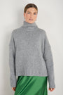 Liana Chunky Funnel Neck Jumper - Mid Grey Melange