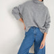 Liana Chunky Funnel Neck Jumper - Mid Grey Melange