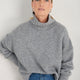 Liana Chunky Funnel Neck Jumper - Mid Grey Melange
