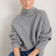 Liana Chunky Funnel Neck Jumper - Mid Grey Melange