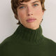 Liana Chunky Funnel Neck Jumper - Pine Green