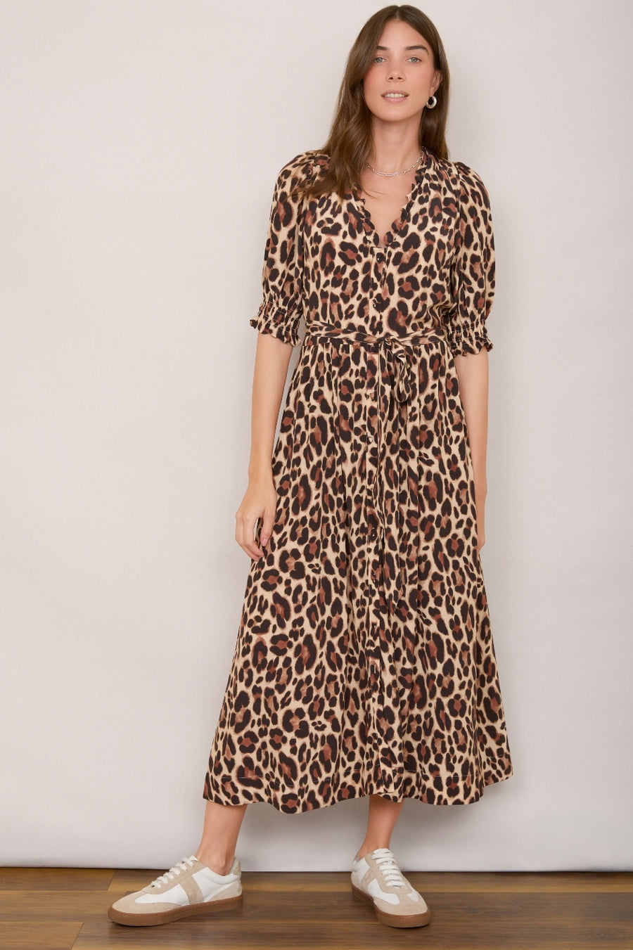 Lilian Dress Leopard – WYSE London - Main Image