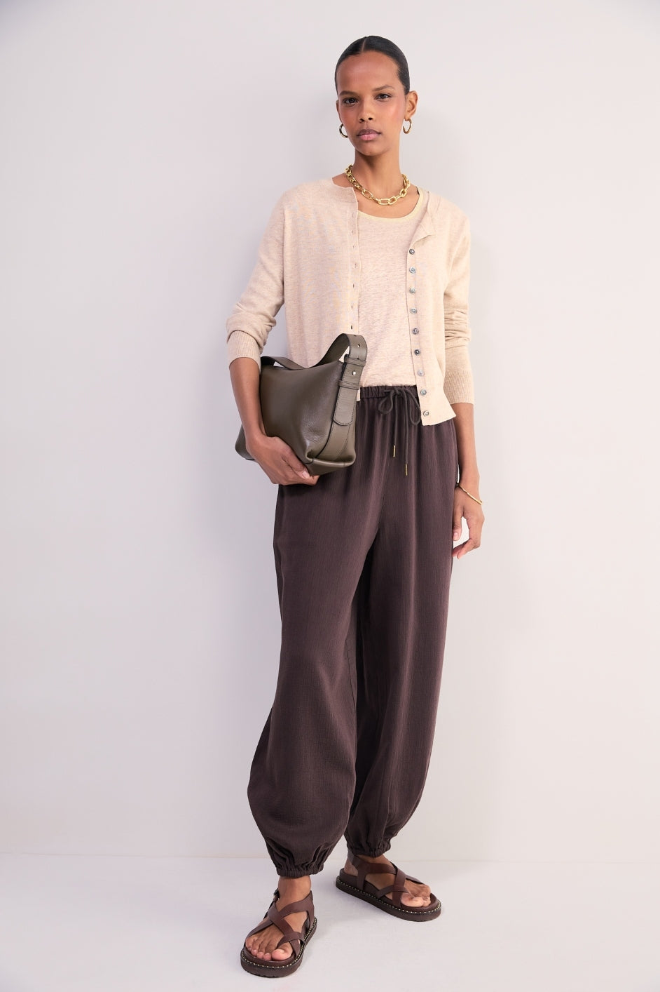 Lily Linen Tank - Oat Shimmer