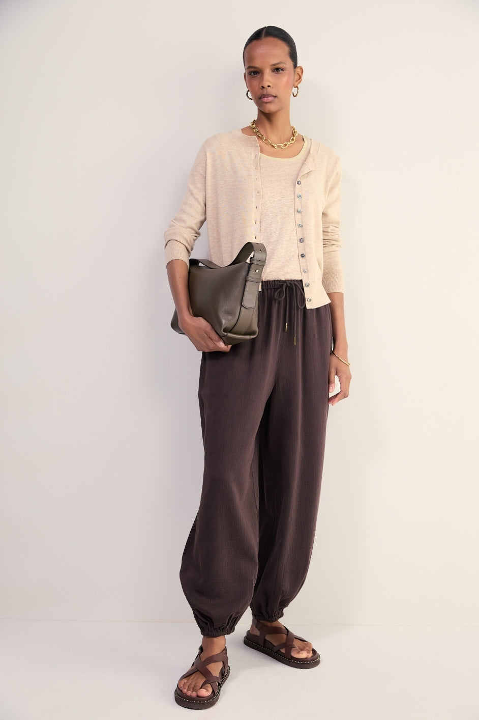 Lily Linen Tank - Oat Shimmer