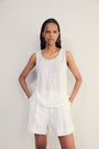 Lily Linen Tank - White