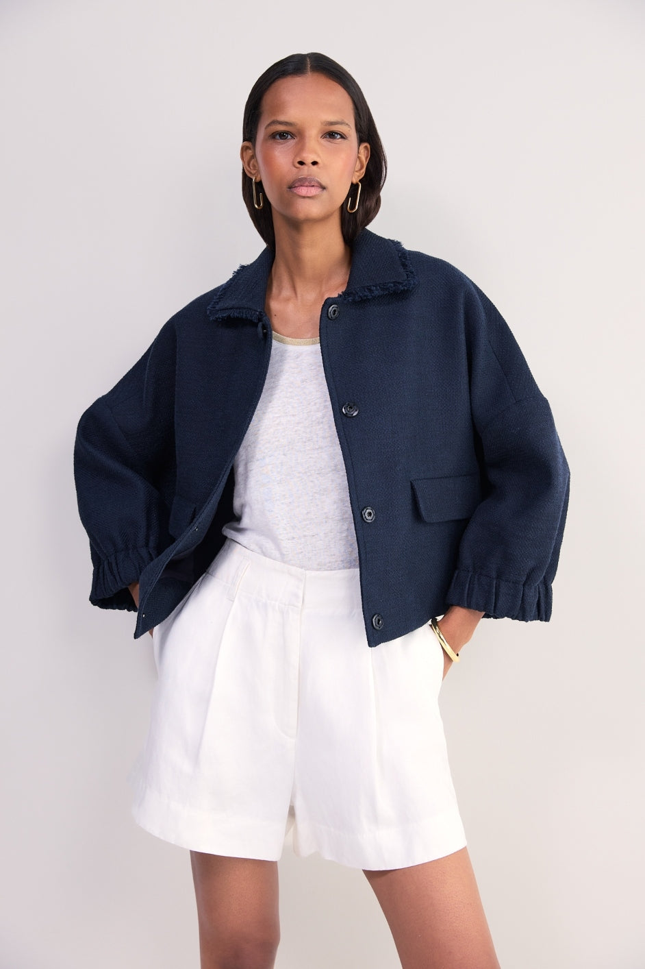 Lily Linen Tank - White