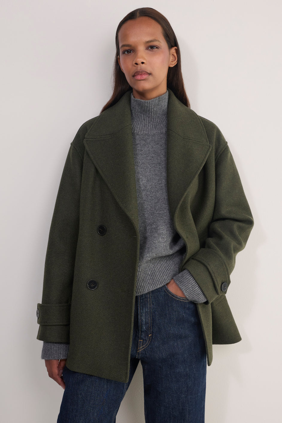 Lily Peacoat - Olive