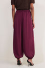 Lola Satin Harem Trouser - Aubergine