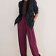 Lola Satin Harem Trouser - Aubergine