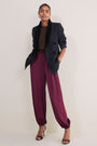 Lola Satin Harem Trouser - Aubergine