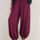 Lola Satin Harem Trouser - Aubergine