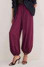Lola Satin Harem Trouser - Aubergine