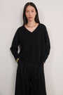 Lucie V-Neck Jumper - Black