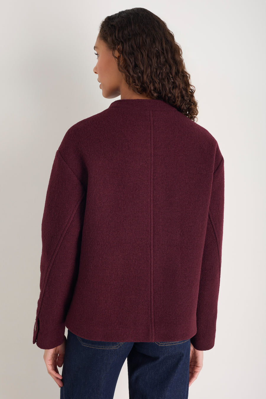 Luna Boiled Wool Jacket - Merlot