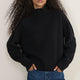 Luna Curved Hem Jumper - Black