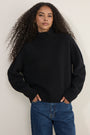 Luna Curved Hem Jumper - Black
