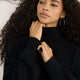 Luna Curved Hem Jumper - Black