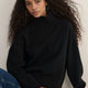 Luna Curved Hem Jumper - Black