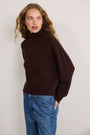 Luna Curved Hem Jumper - Chocolate
