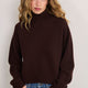 Luna Curved Hem Jumper - Chocolate