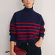 Luna Curved Hem Jumper - Midnight/Red Stripe