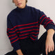 Luna Curved Hem Jumper - Midnight/Red Stripe