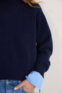 Luna Curved Hem Jumper - Midnight