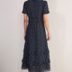 Lyra Silk Blend Dress - Midnight Spot
