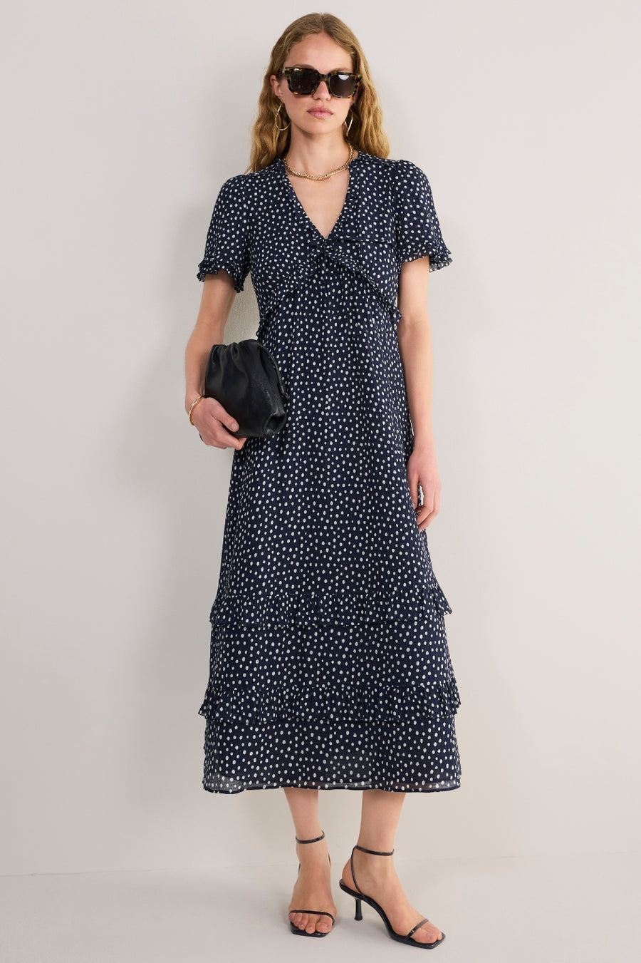 Lyra Silk Blend Dress - Midnight Spot
