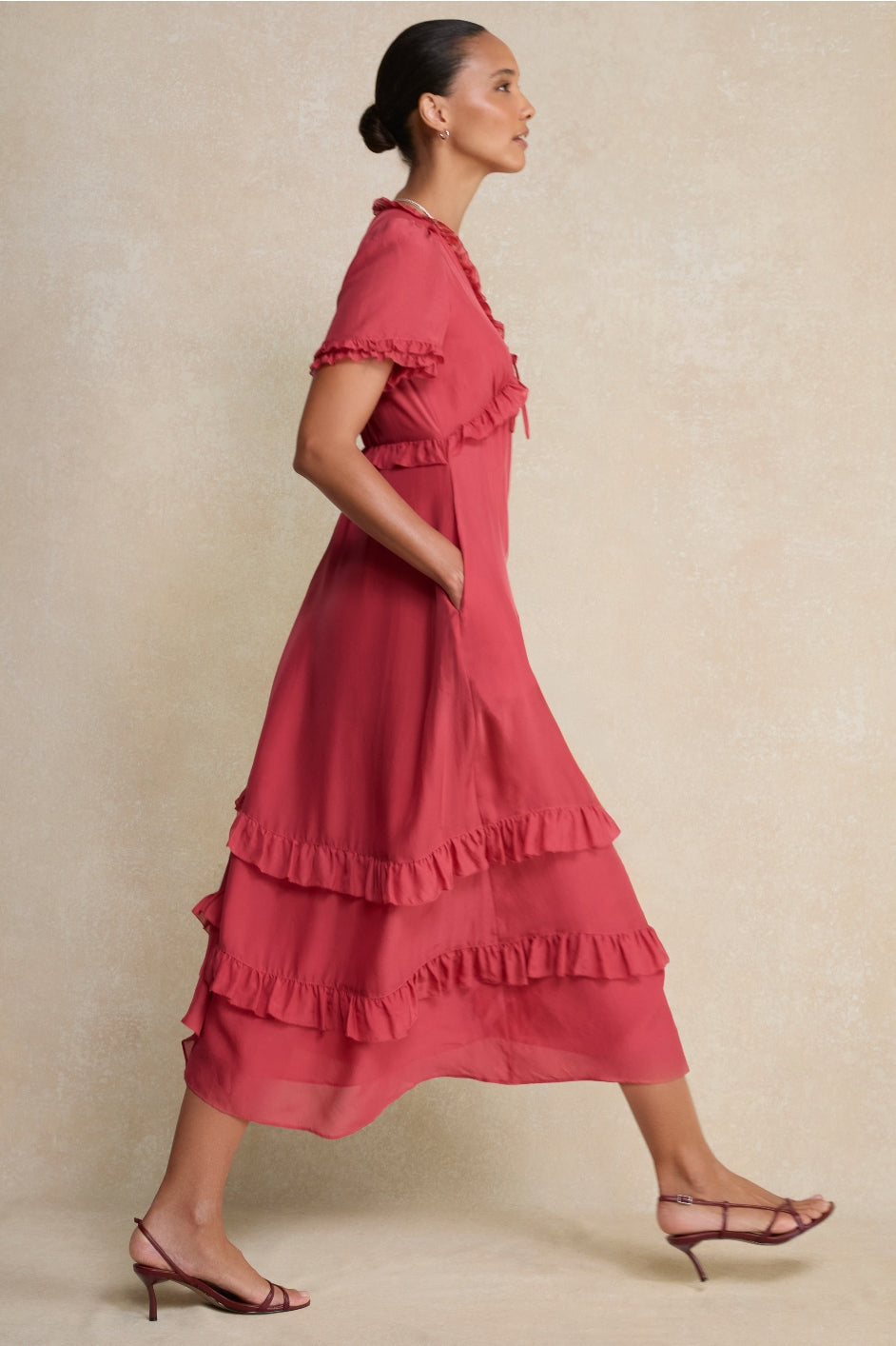 Lyra Silk Dress - Berry Crush